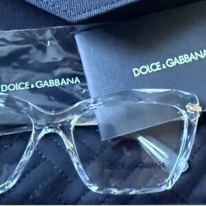 Dolce & Gabbana Clear and Gold Designer Sunglasses